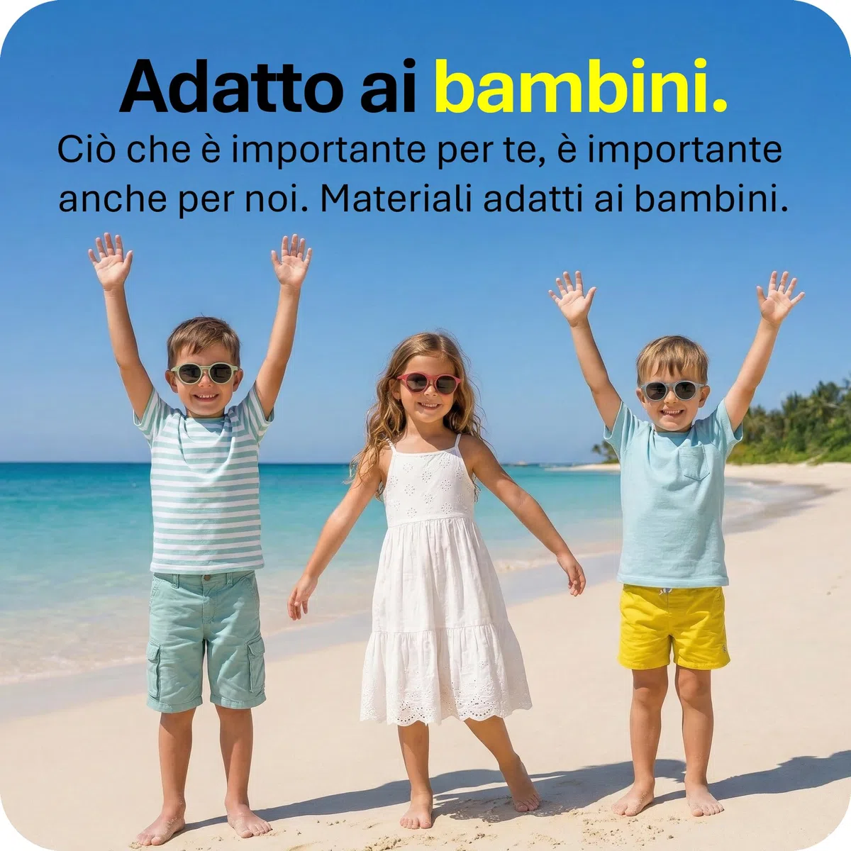 Mausito Occhiali da Sole Bambini (3-6 & 6-9 Anni) UV400 & Lenti di Categoria 3 | Aste Flessibili e liviane in TPEE & Policarbonato | Design Europeo