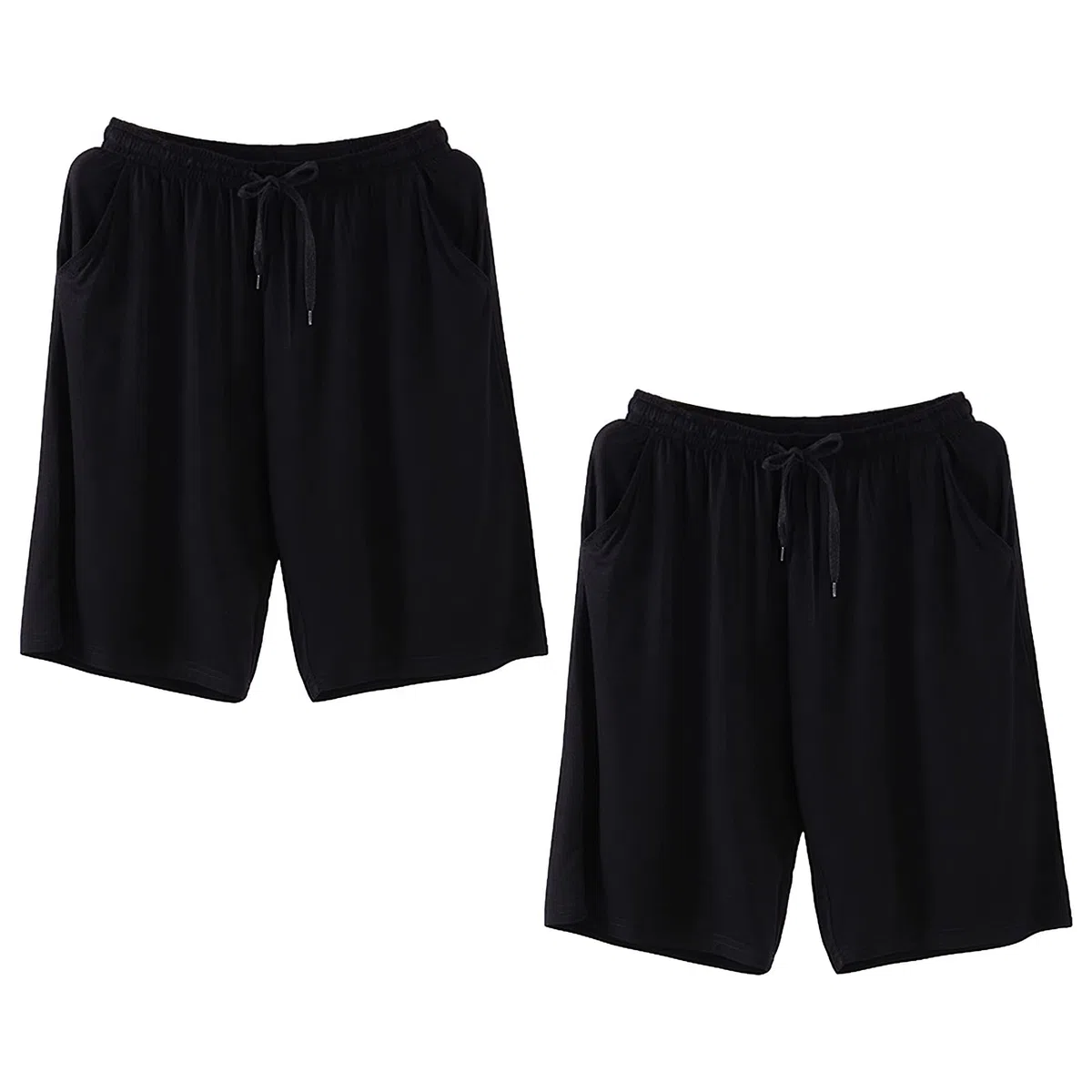 Uomo Taglie Forti Pacco da 2 Pantaloncini Pigiama Leggero Elastico Pantaloncini Casual da Casa da Salotto con Tasche S-6XL