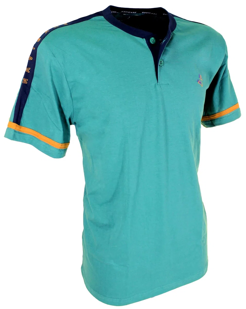 Navigare Pigiama Uomo Estivo in Cotone Jersey, Maglia Manica Corta con Scollo Serafino e Pantalone Corto, Misure M-L-XL-XXL Varie Fantasie