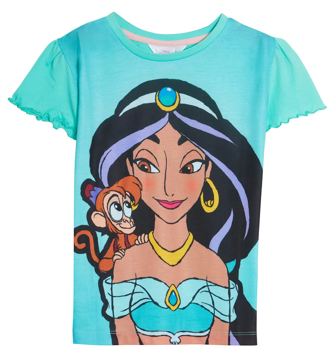 Disney Ragazze Set di 3 t-Shirt Princess T-Shirt Bambini Jasmine Moana Rapunzel Top da Travestimento a Maniche Corte