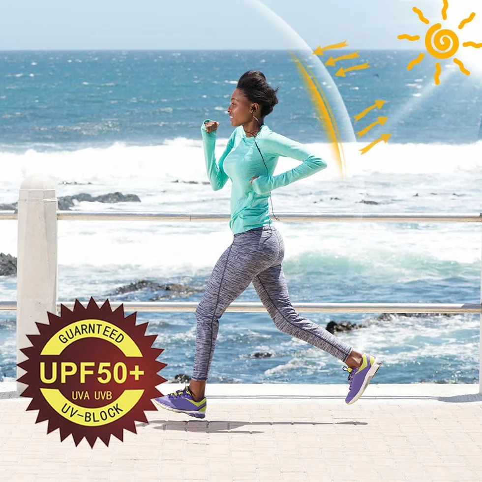 Willit Maglia da donna UPF 50+ protezione solare SPF manica lunga leggera mezza zip Golf Outdoor Shirt Quick Dry