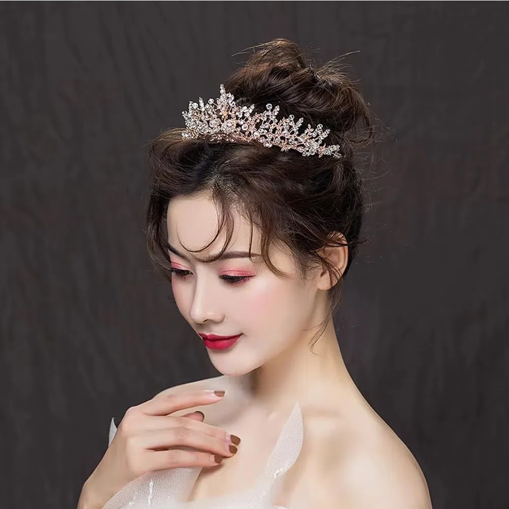 Tiara di cristallo per sposa, principessa, diadema nuziale, per matrimoni, balli di fine anno, feste di compleanno