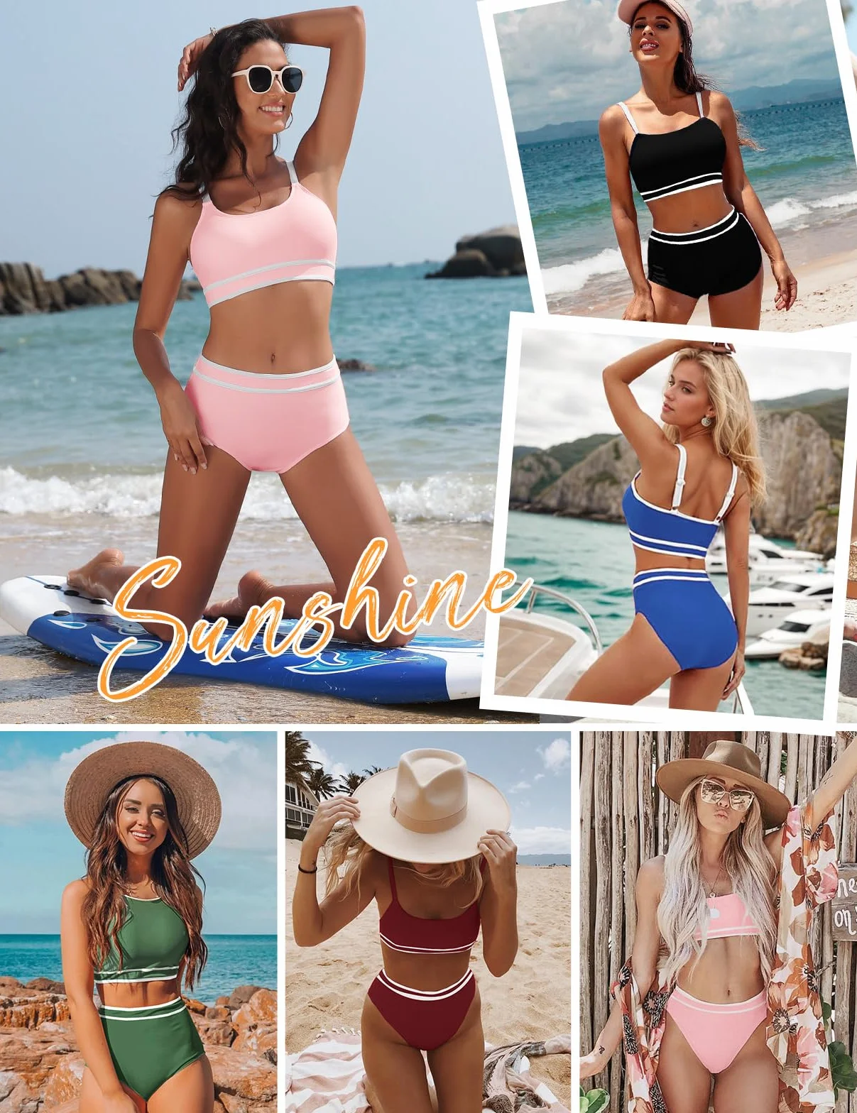 Tuopuda Costume Donna Due Pezzi Push Up Imbottito Reggiseno Costumi da Bagno Bikini Mare a Spiaggia Piscina Curvy Swimwear Regolabile