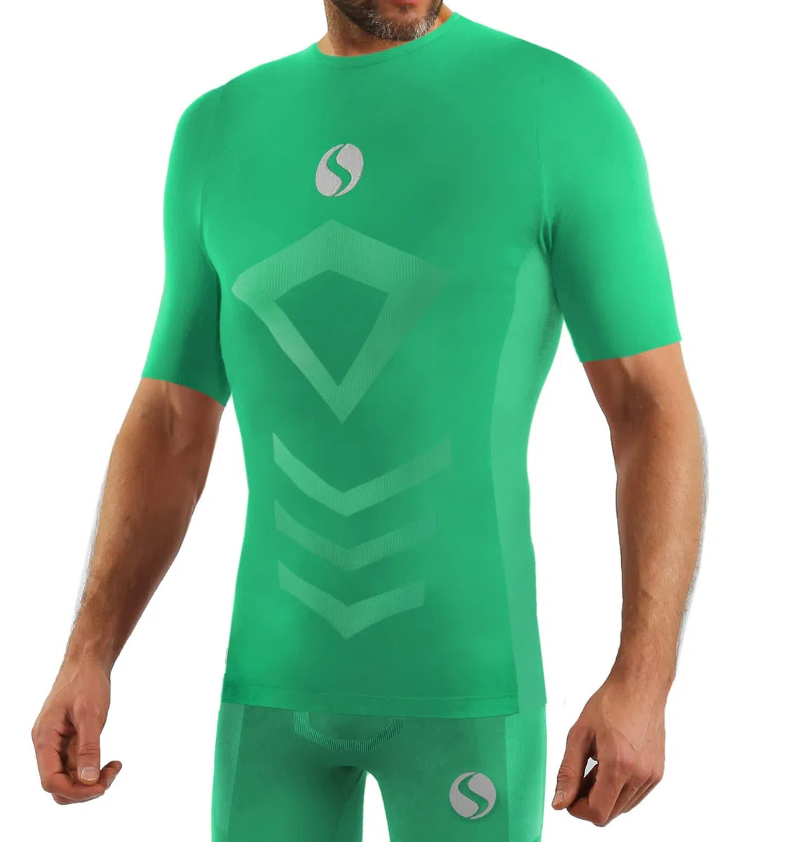 sesto senso Maglietta Sportiva da Uomo a Maniche Corto Biancheria Intima Termica a Compressione