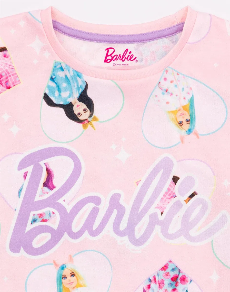 Barbie Bambina Camicia da Notte | Pigiama Manica Corta Kids Pink Doll Unicorn Abbigliamento Merchandising