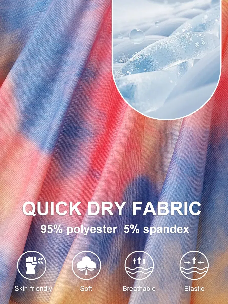 Valcatch Girls Athletic Skort Gonna da Tennis Tie-Dye a Vita Alta con Pantaloncini Golf Gonna Corta fluida Gonna a Pieghe Sportiva da Corsa con Tasche e Fodera in Spandex 3 4 5 6 7 8 9 10 11 12 13T