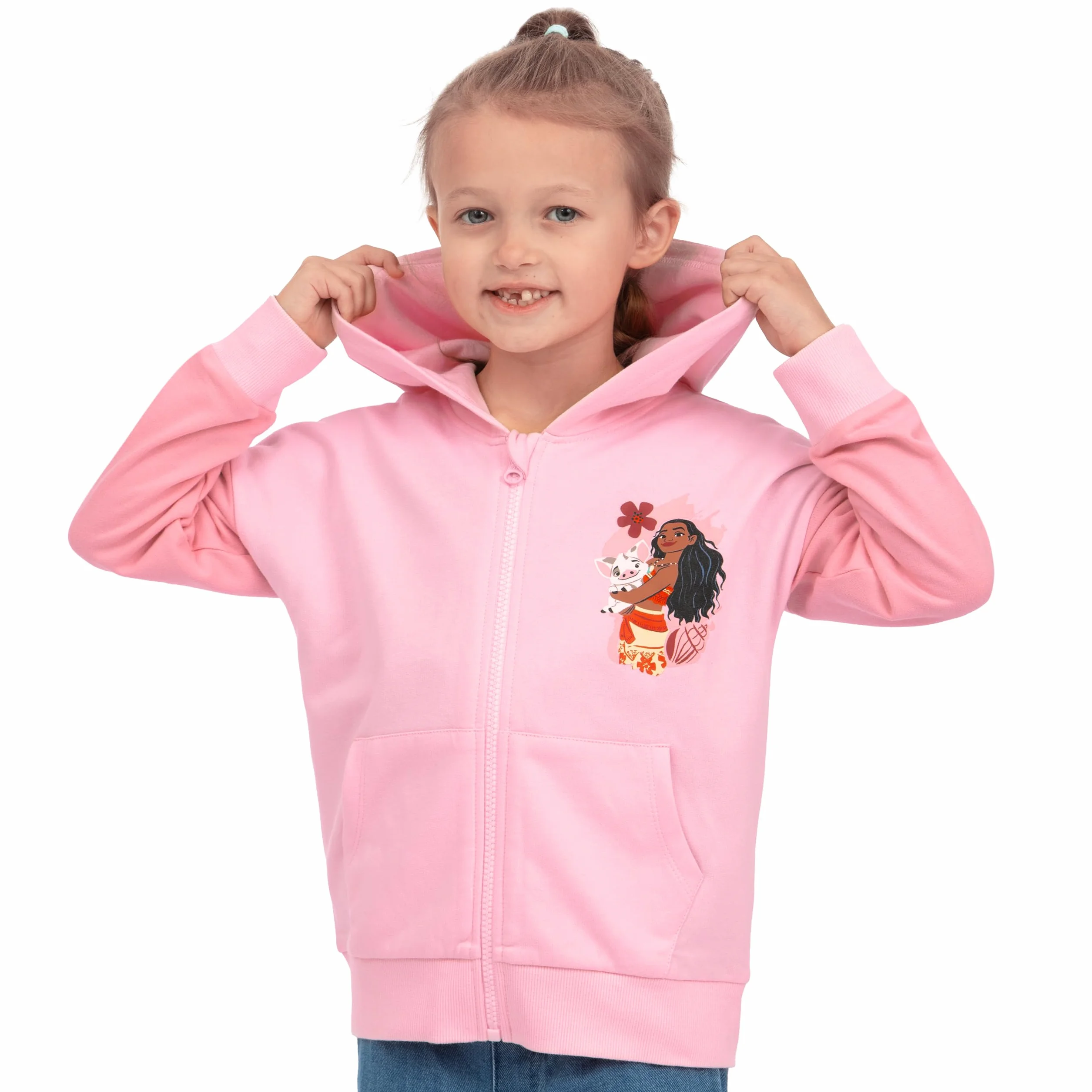 Disney Felpa Ragazza Oceania, Abbigliamento Ragazza con Cerniera, Felpa Zip Moana, Abbigliamento Bambina Cotone