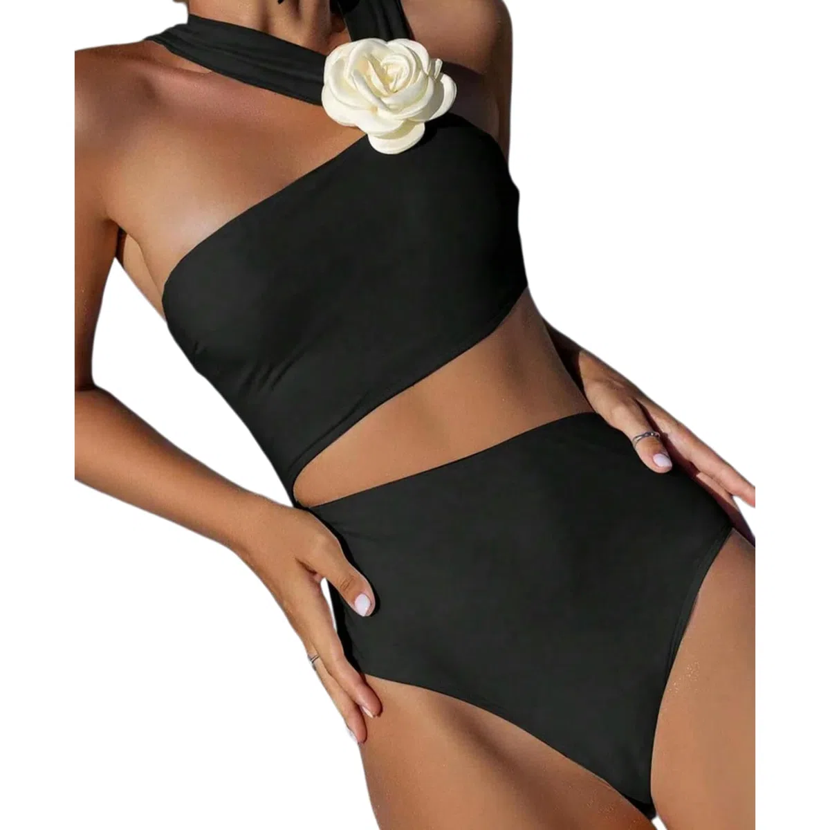 Costume da Bagno Push Up Sexy Monospalla Donna - Monokini Intero Cavo 2026 per Spiaggia, Piscina E Vacanze Estive-Bikini Nero-l