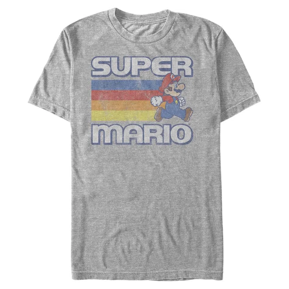Nintendo Super Mario Running Retro Stripe T-Shirt Uomo