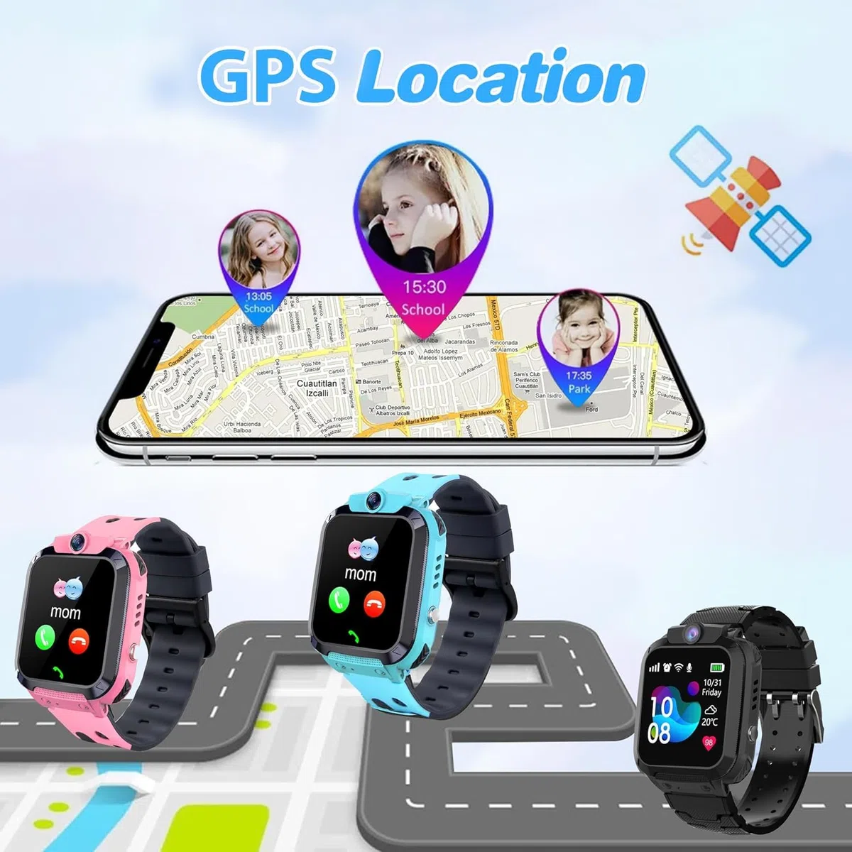 Orologio Bambini con GPS, Smartwatch per Bambina