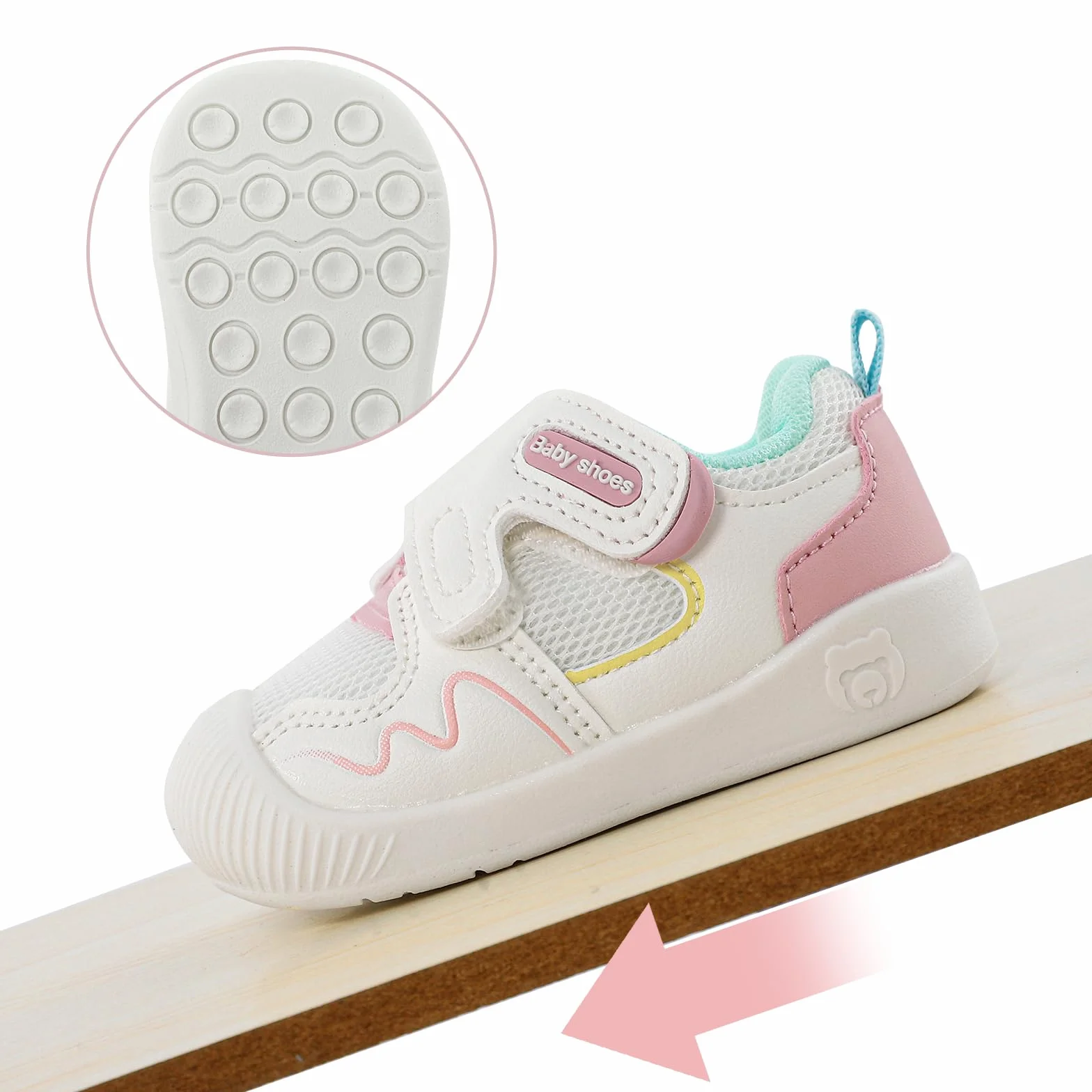 LACOFIA Scarpine Primi Passi Bambina Scarpe Ginnastica Neonato Sneakers Bimbo con Suola Gomma Antiscivolo