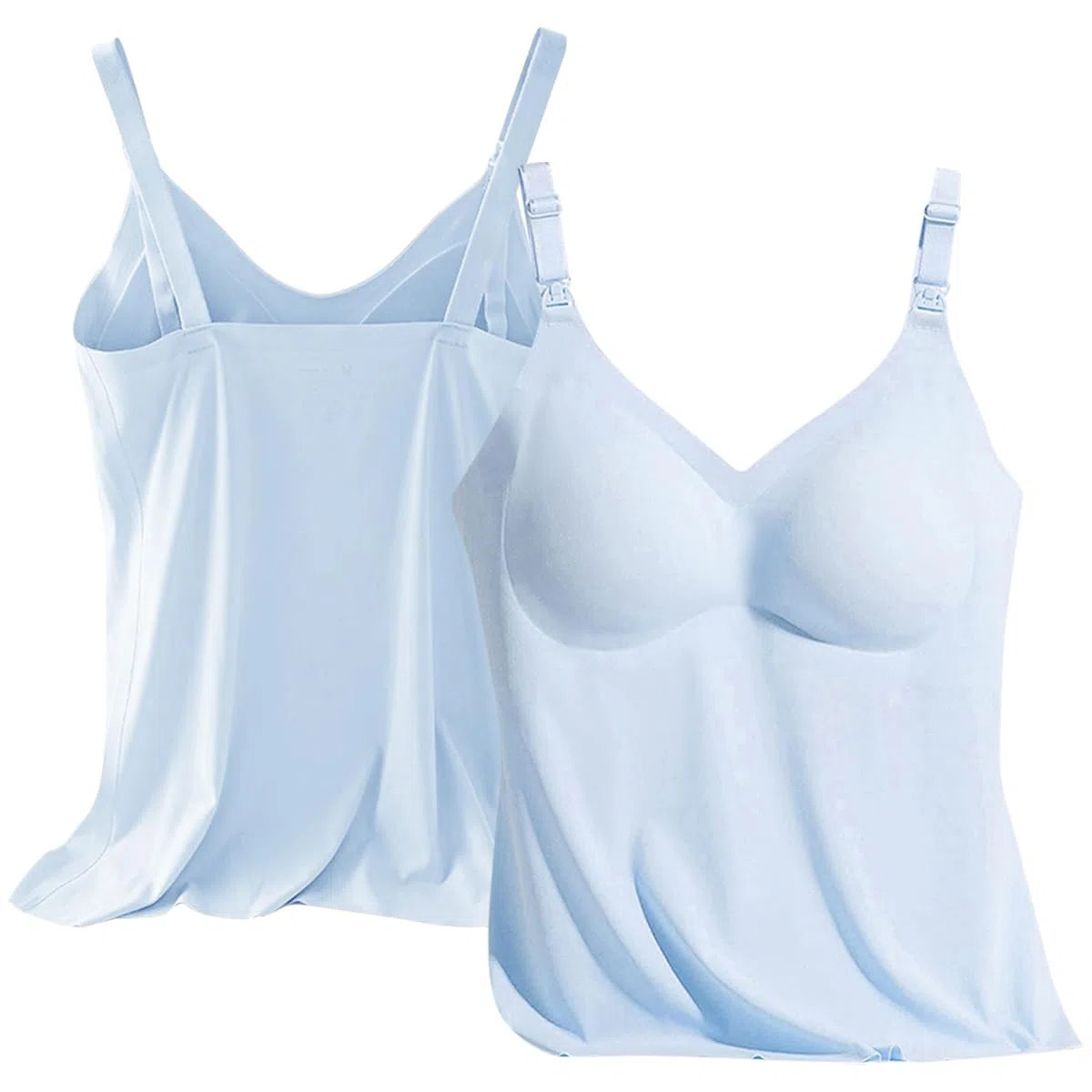 Confezione da 2 Top da Donna Senza Cuciture con Reggiseno Integrato Regolabile per l'Abbigliamento al Seno, Confortevole e Sostegno per Salotto e Dormire l'uso Quotidiano