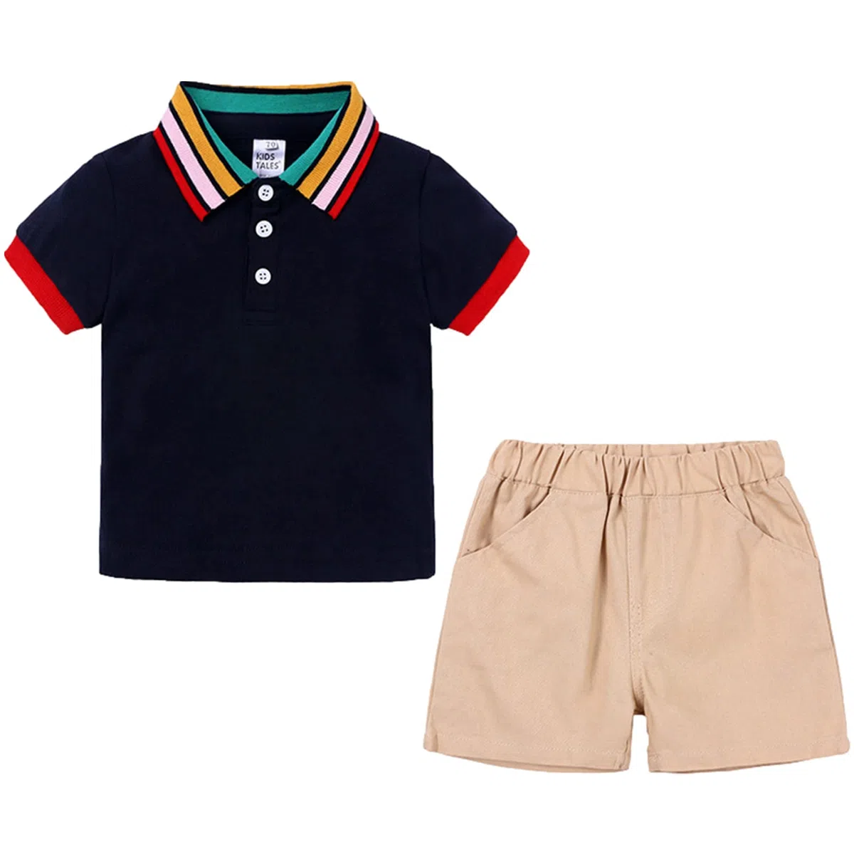 amropi Neonato Bambino Maniche Corte Estate Set A Righe Camicie e Pantaloncini Completini Sportivi