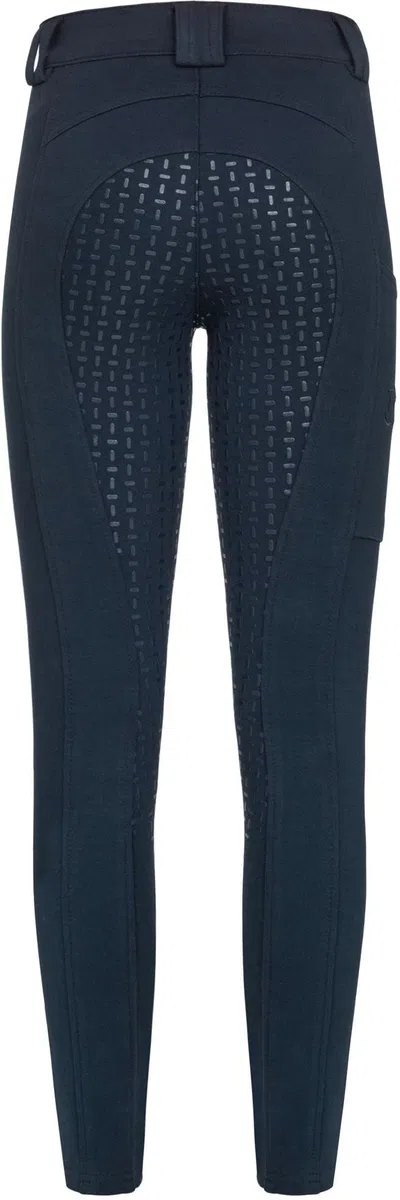 RIDERS CHOICE Pantaloni da equitazione in cotone, con inserto in silicone, per bambini, Blu notte, 146