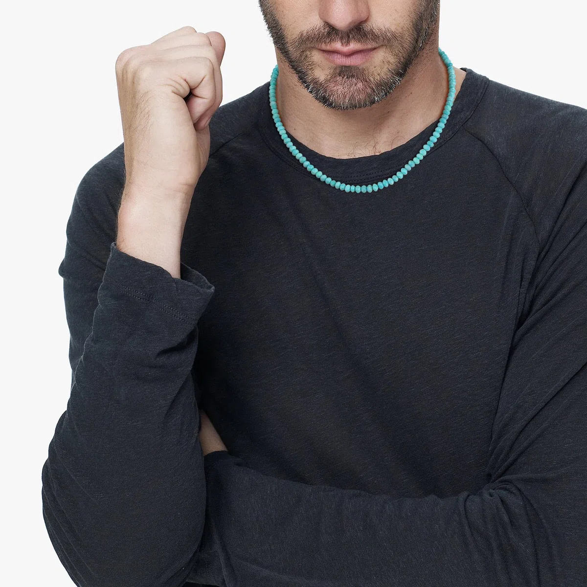 GAVU Collana Uomo Pietre Dure Naturali, Collana Perline Sfaccettate Uomo, Occhio di Tigre, Ematite, Diaspro a Macchia Blu, Onice Nero, Turchese