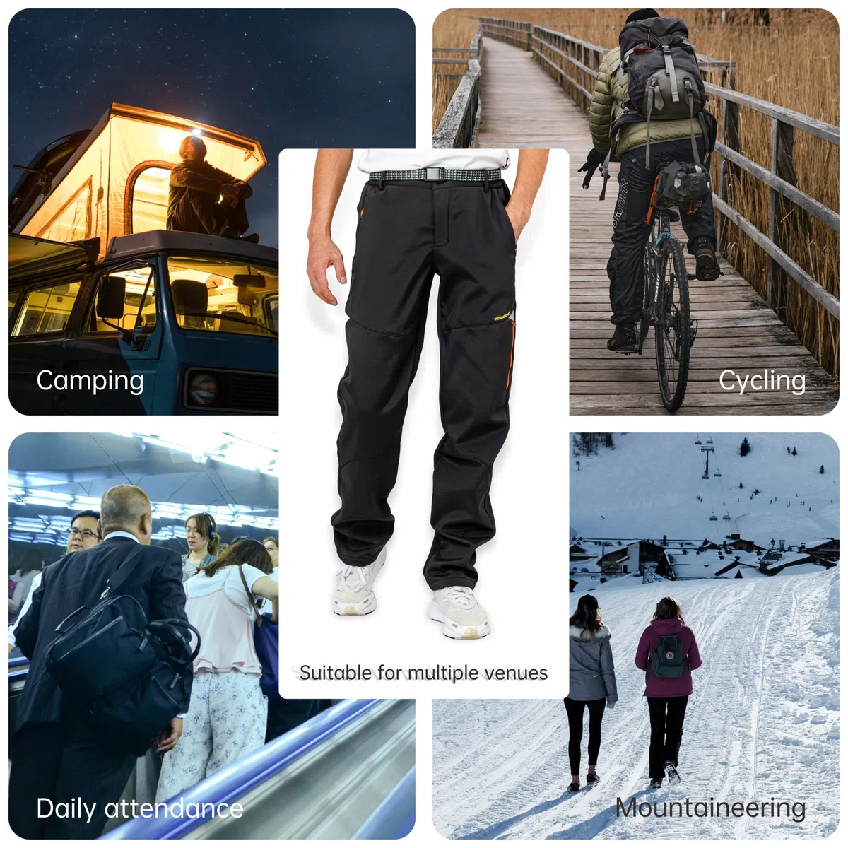 Pantaloni Invernali All'aperto da Uomo Foderato in Pile Antivento da Neve Pantaloni Soft Shell Caldo Escursionismo A Piedi Golf Pesca Arrampicata Pantaloni