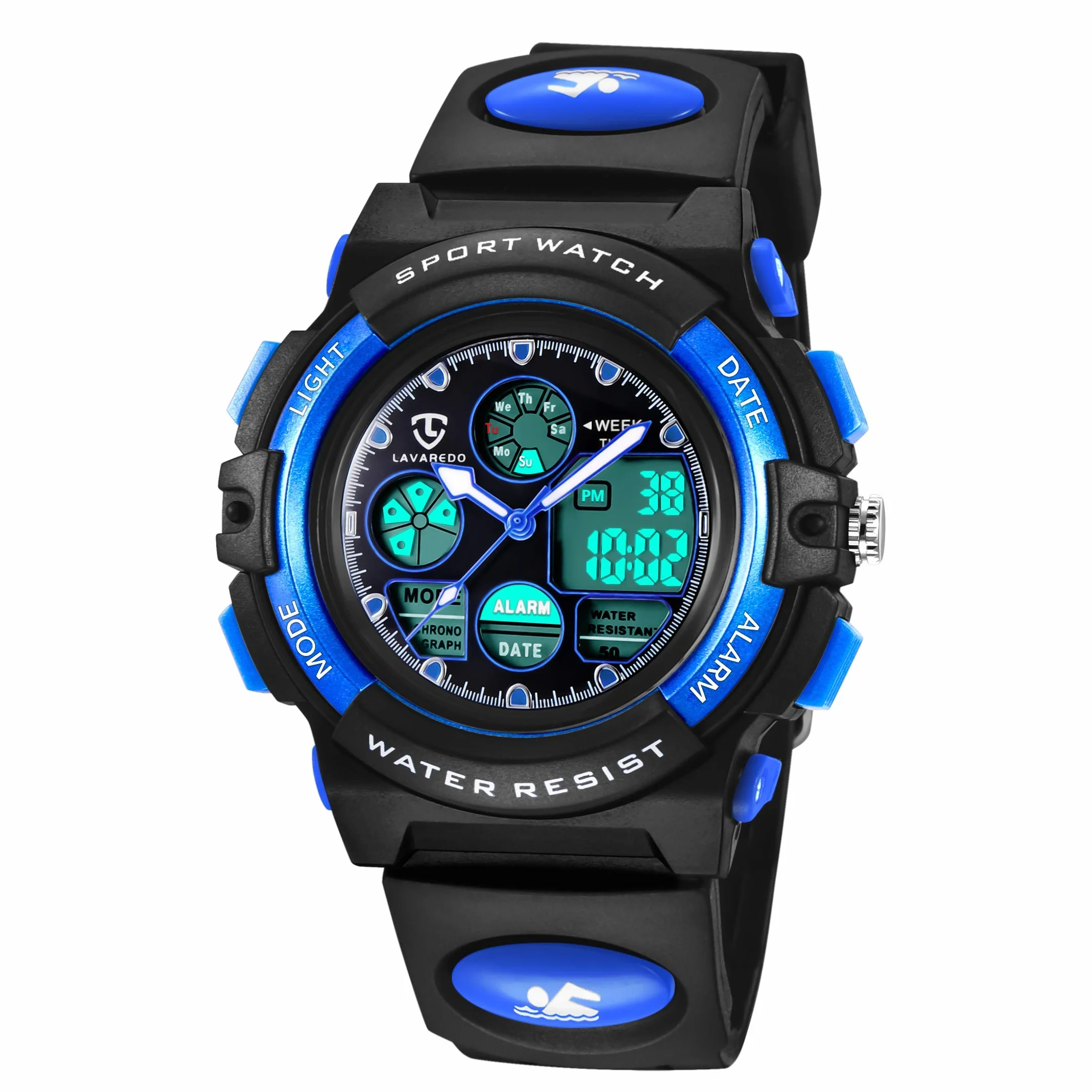 aswan watch Orologi, Orologi per bambini, Adolescenti Sport all'aria aperta Orologi digitali Orologi digitali multifunzione impermeabili con luci a LED e orologi da polso per bambini