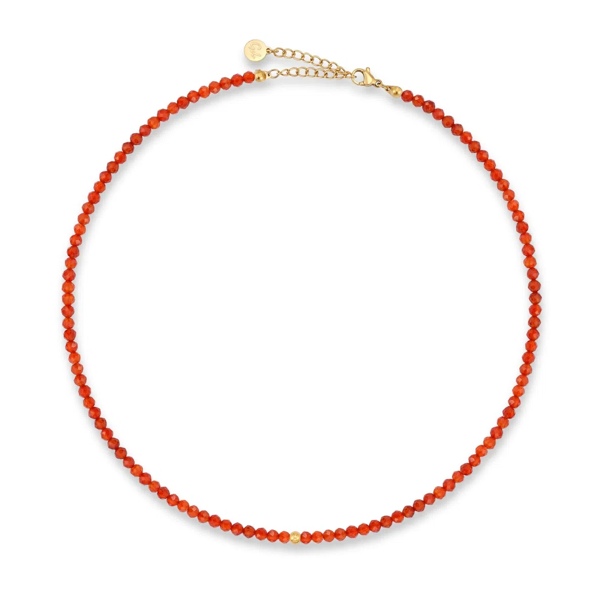 GD GOOD.designs Collana di perle da donna in pietre naturali autentiche sfaccettate da 4 mm | Collana con pietre preziose regolabile con placcatura in oro 18K (40–45 cm) | Collana boho impermeabile