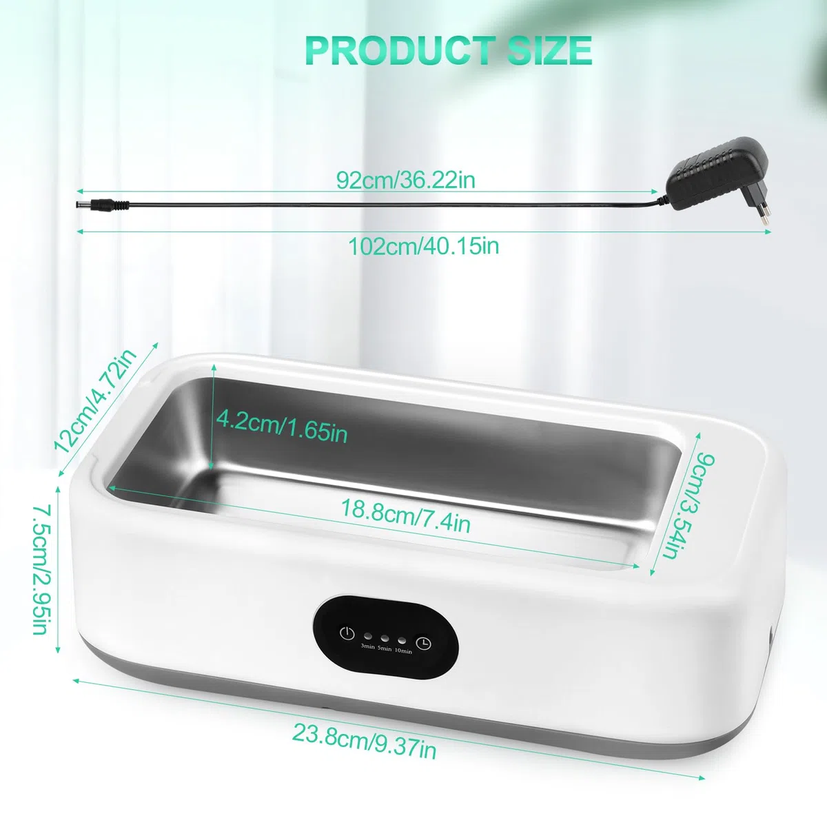 MXTIMWAN Pulitore Ultrasuoni 640ml, 49kHz Lavatrice Ultrasuoni Occhiali, 40w Pulitore Ultrasuoni Portatile, con 3 modalità di Pulizia, Funzione Touch