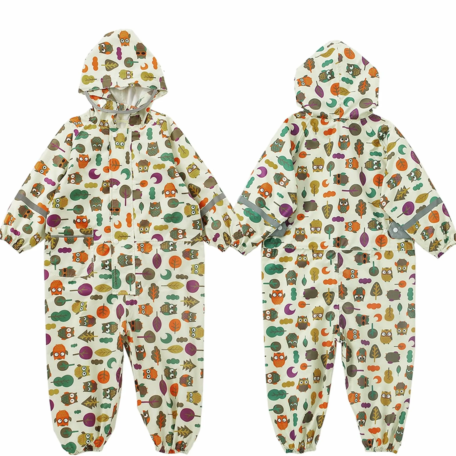 Ragazzi Ragazze Impermeabile Bambini Tuta da Pioggia Leggero Tutto in Uno Giacche Stampe Cartone Tutina Giacca da Pioggia Poncho Portatile 1-10 Anni