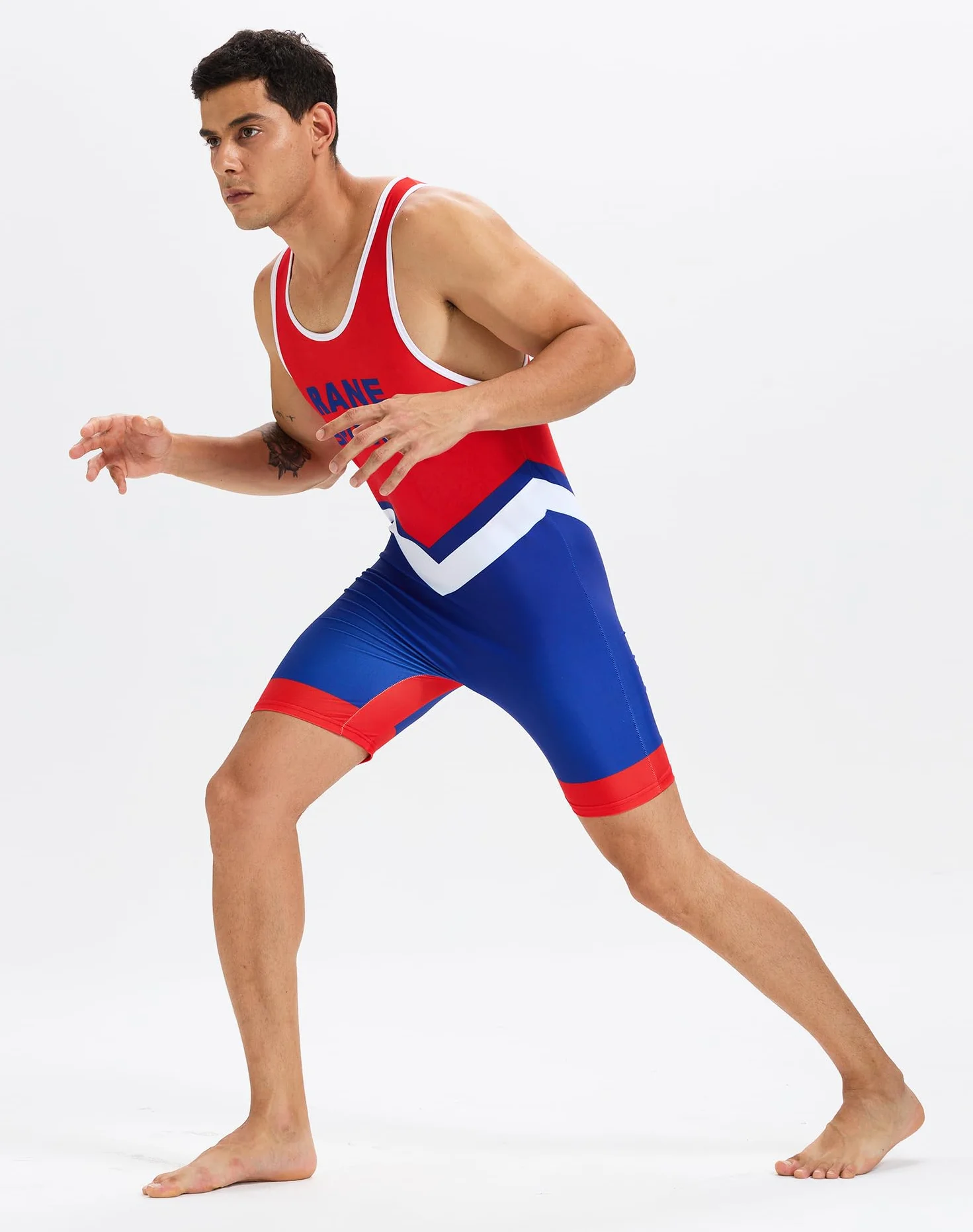 Tuta da Wrestling da Uomo Slim Fit Abbigliamento Sportivo Tuta Intera Senza Maniche da Palestra per Sollevamento Pesi