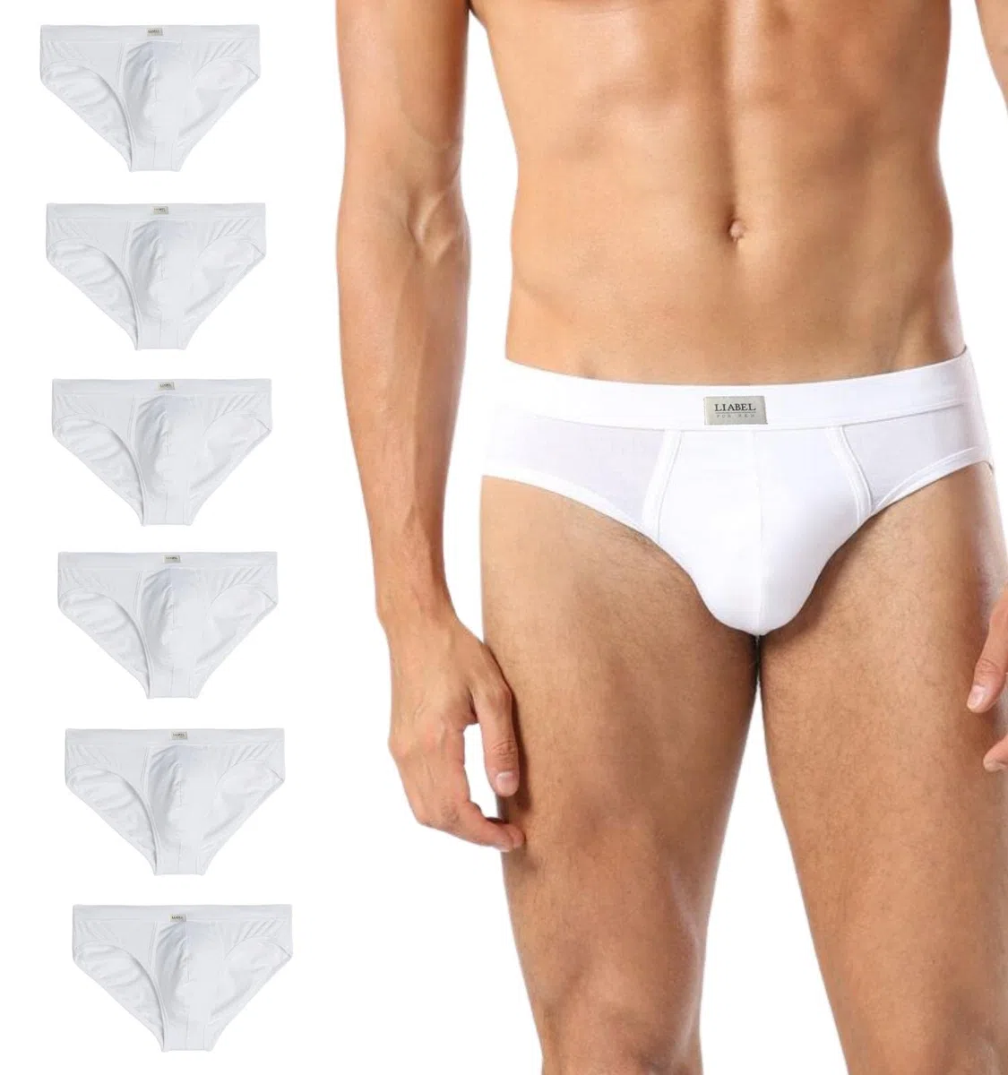 Intimitaly - 6 Slip Uomo Cotone Mutande Uomo Bianche Colorate Intimo Uomo
