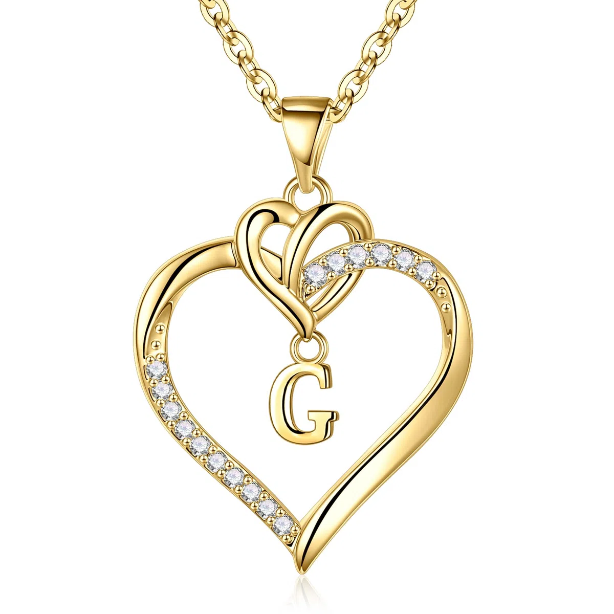 TINGN Collane con Iniziali a Cuore per Donne Ragazze, Collana con Ciondolo a Cuore Iniziale A-Z Placcato in Oro 14K Collana con Ciondolo a Cuore Delicato per Donne Ragazze Adolescenti Gioielli Regali