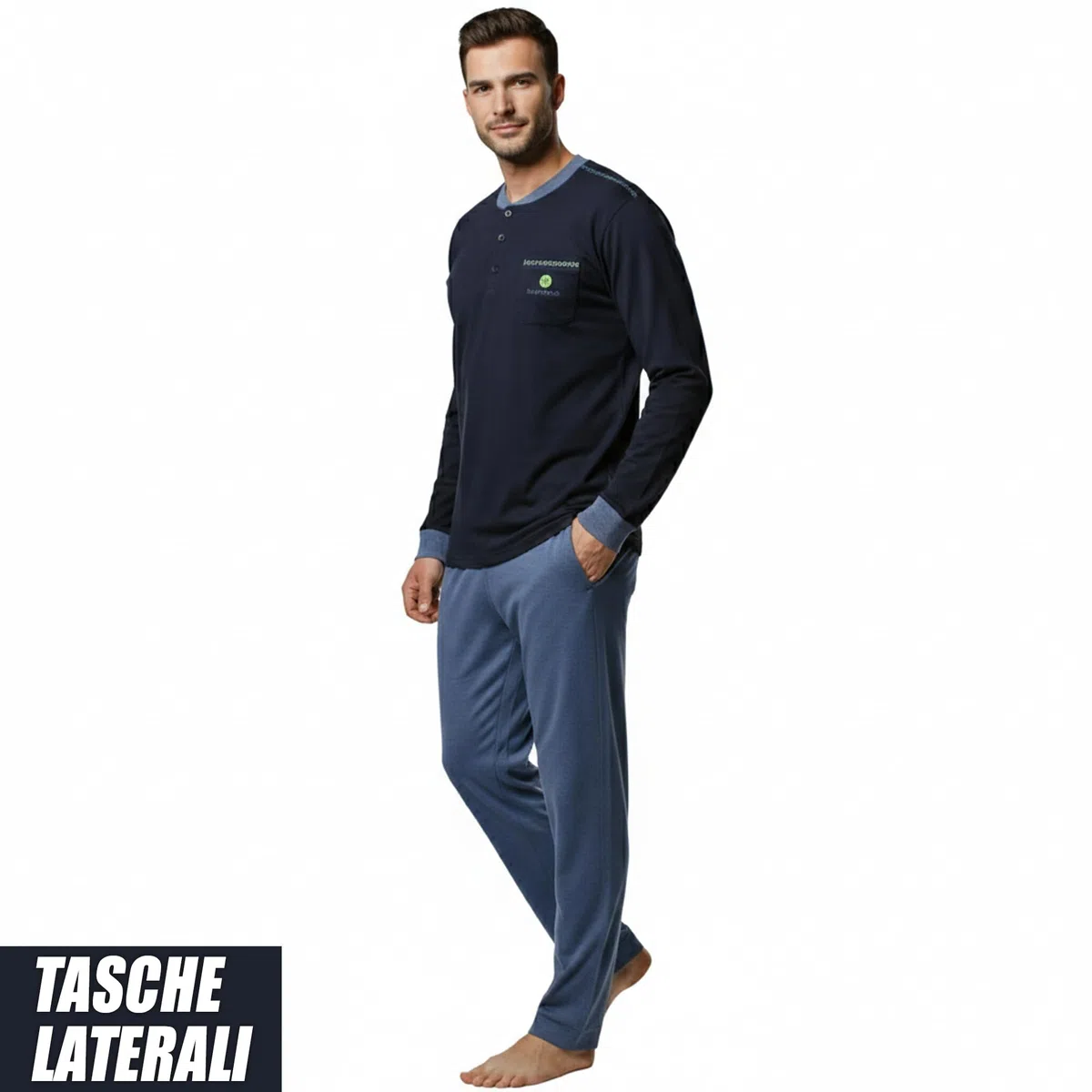 Nottingham Pigiama Uomo Lungo Pigiama Uomo Corto Jersey 100% Cotone Limited Edition
