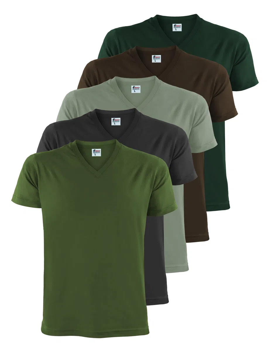 ALPIDEX T-Shirt Magliette da Uomo Confezione da 5 Scollo a V Shirt 100% Cotone Manica Corta Basic Casual Tinta Unita S M L XL XXL 3XL 4XL 5XL
