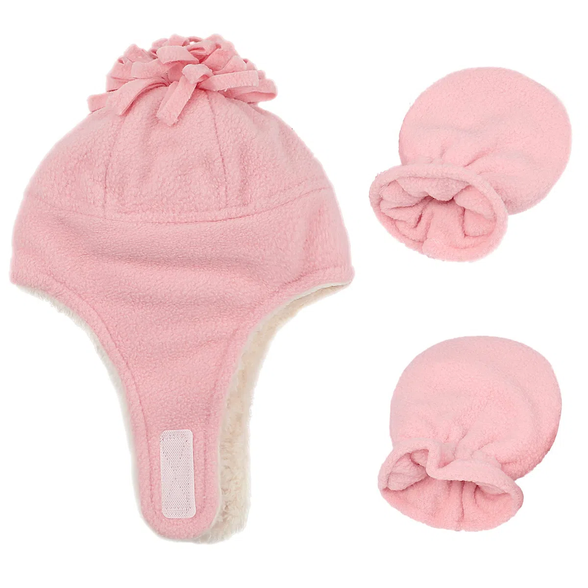 LACOFIA Cappellini Beanie e Manopole in Caldo Pile per Neonato Berretto da Pilota Invernale con Paraorecchie e Guanto da Bambino