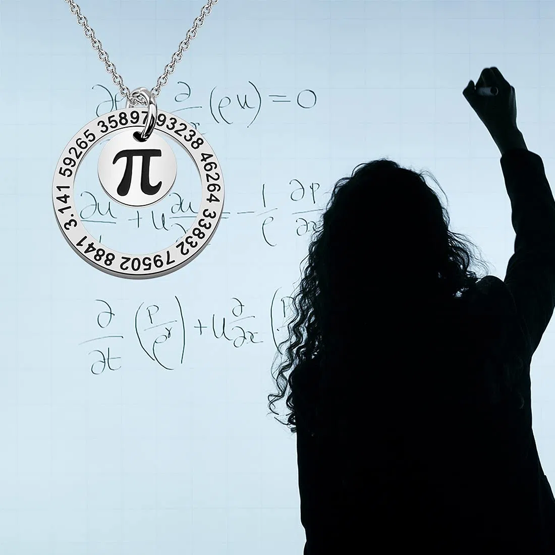 FUSTMW Matematica collana simbolo matematica ciondolo collana matematica gioielli regali matematica numero simbolo scienza matematica regali matematica, Large, Nessuna pietra preziosa
