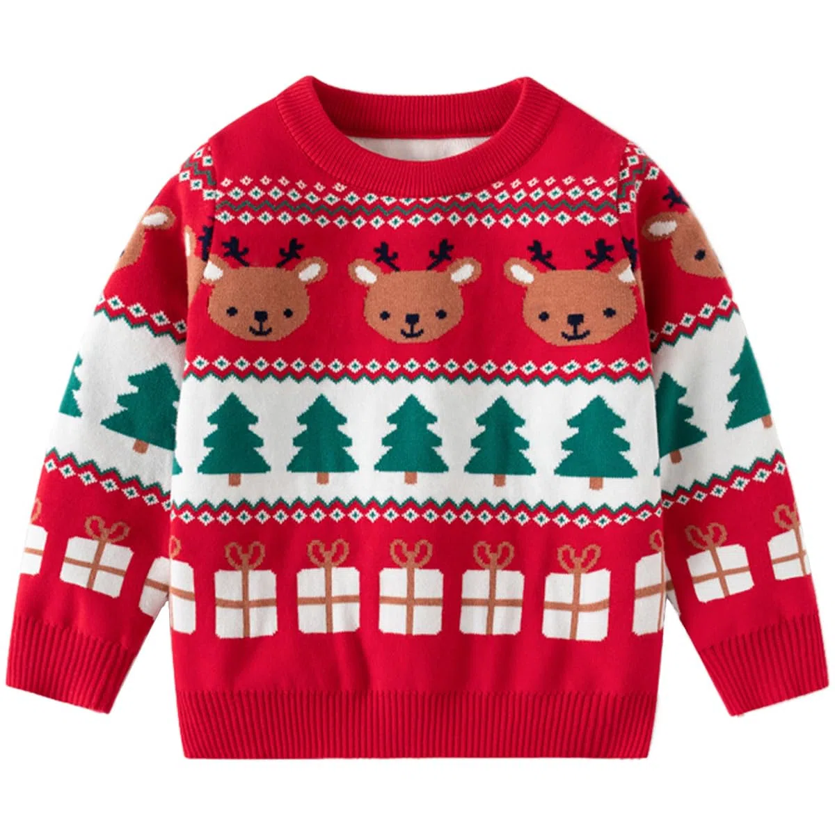 Ragazzi Maglioncino di Natale Maglia Natale Bambino Maglione Natale Bambina Cotone Pullover 2-7 Anni