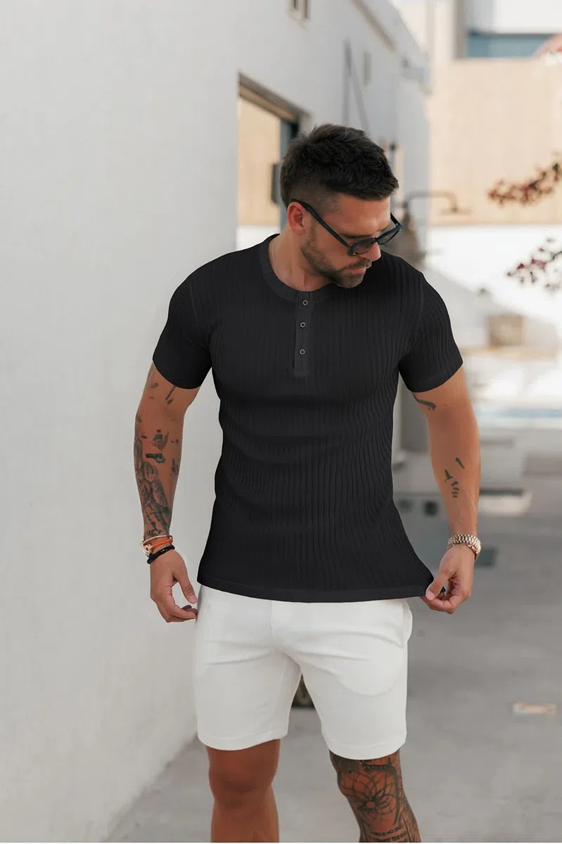 Muscle Cmdr Maglia Uomo Manica Lunga/Corte,Maglia Termica Uomo Manica Lunga,Cotone Camicie Muscolari Slim Fit