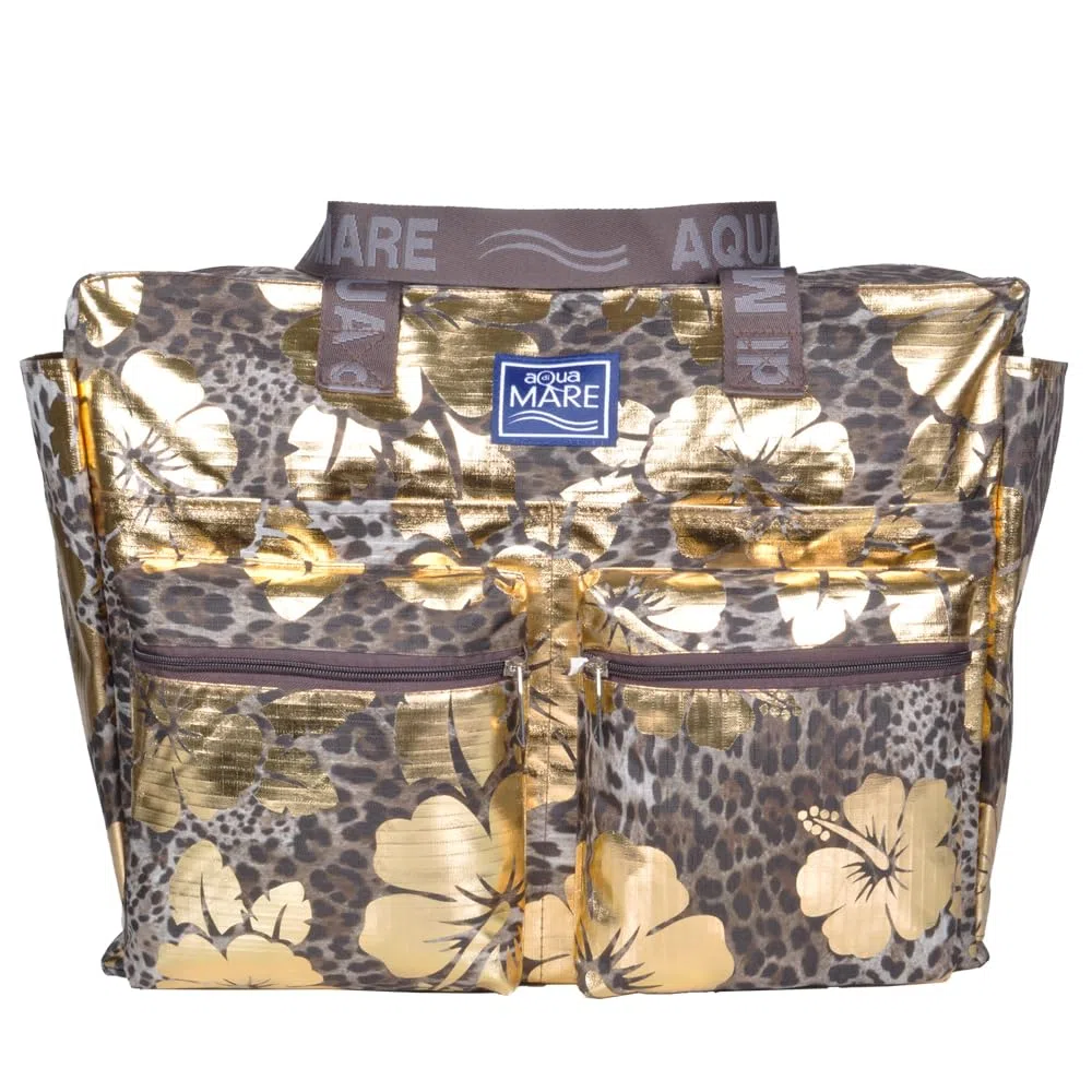 BORSA MARE QUADRATA MACULATA IBISCUS 100% PL AQUA DI MARE