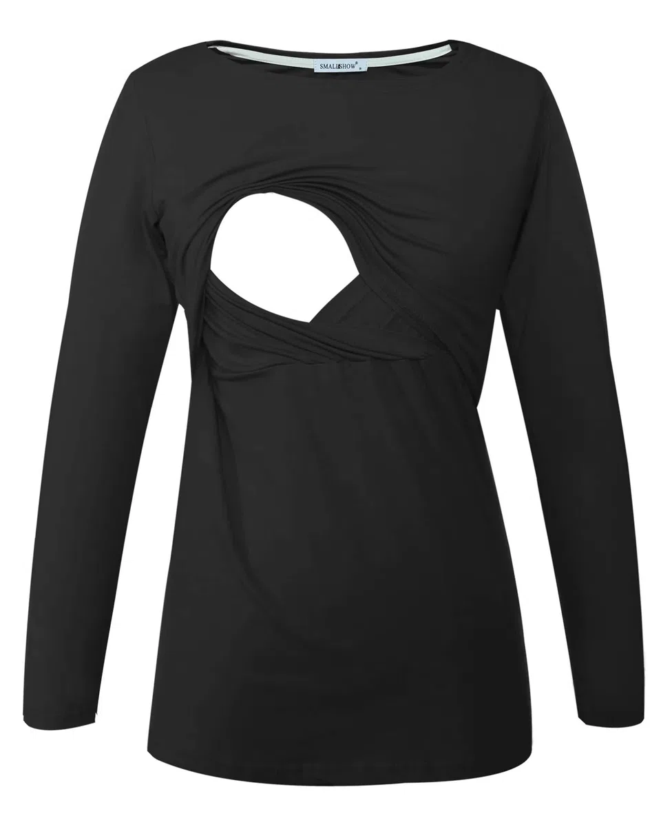 Smallshow Donna Top per Allattamento a Maniche Lunghe 3 Pack