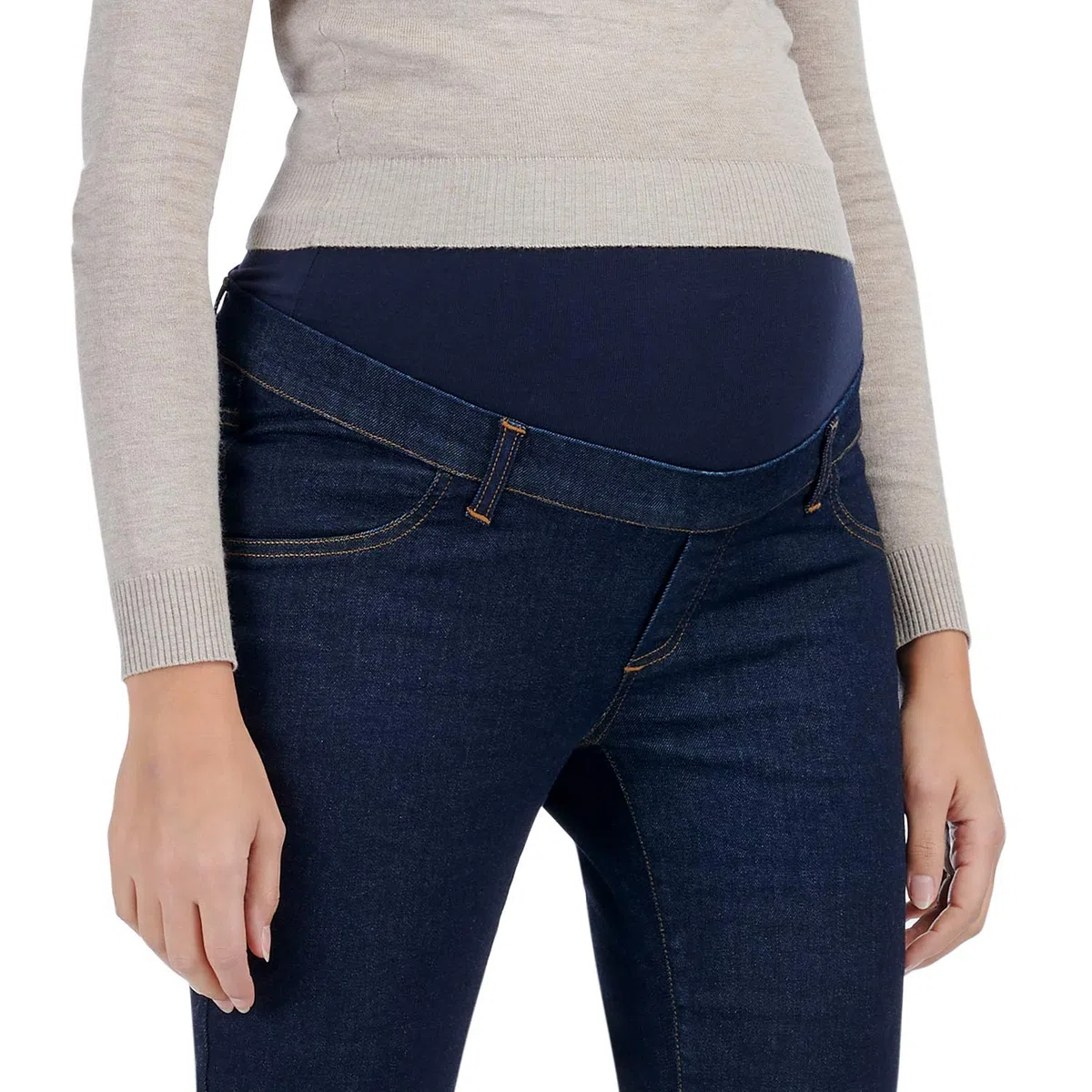MAMAJEANS Passy - Jeans Donna Premaman Gamba Dritta, Pantaloni Gravidanza Straight Vintage Style - Made in Italy