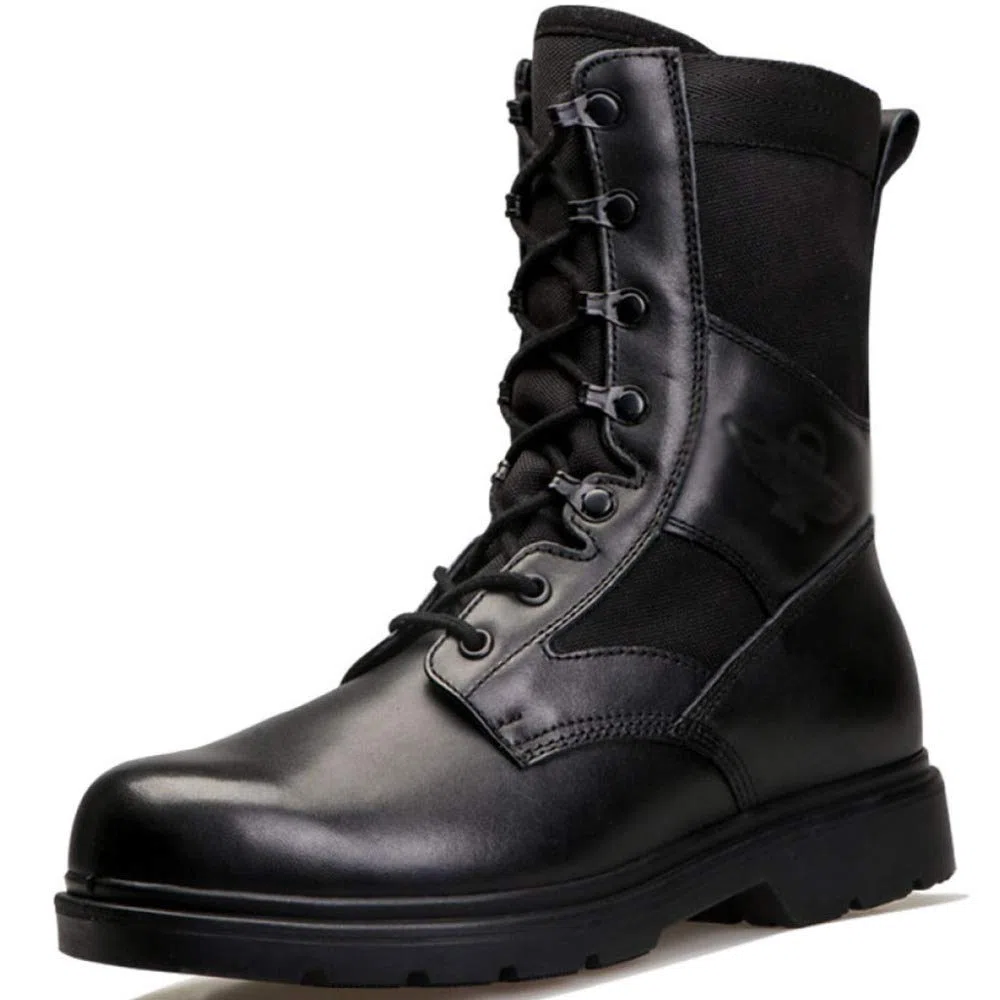 Uomo Paracadutisti Stivali Forze Speciali Esercito Polizia Combattimenti Militari Desert Armed Tactics Lace-up Calzature Comode Escursioni All'aperto,Black-42