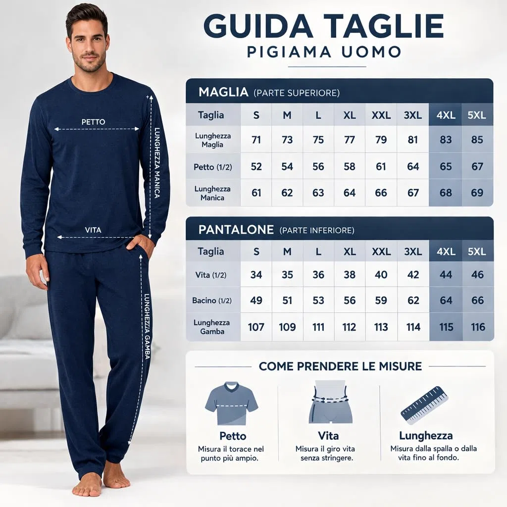 Leedya Pigiama Uomo Lungo in Cotone Jersey 100% Pettinato - Stile e Comfort in Ogni Dettaglio - Pigiama Leggero per Le Notti Estive - Polsini No Stress