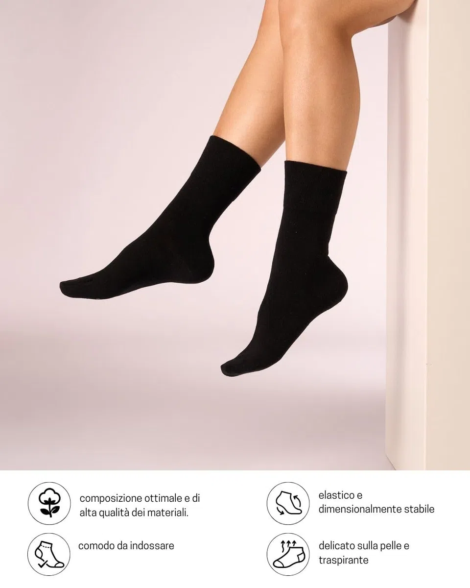 sockenkauf24 10 Paia Calze Diabetici senza Elastico Uomo Donna Cotone senza Cucitura