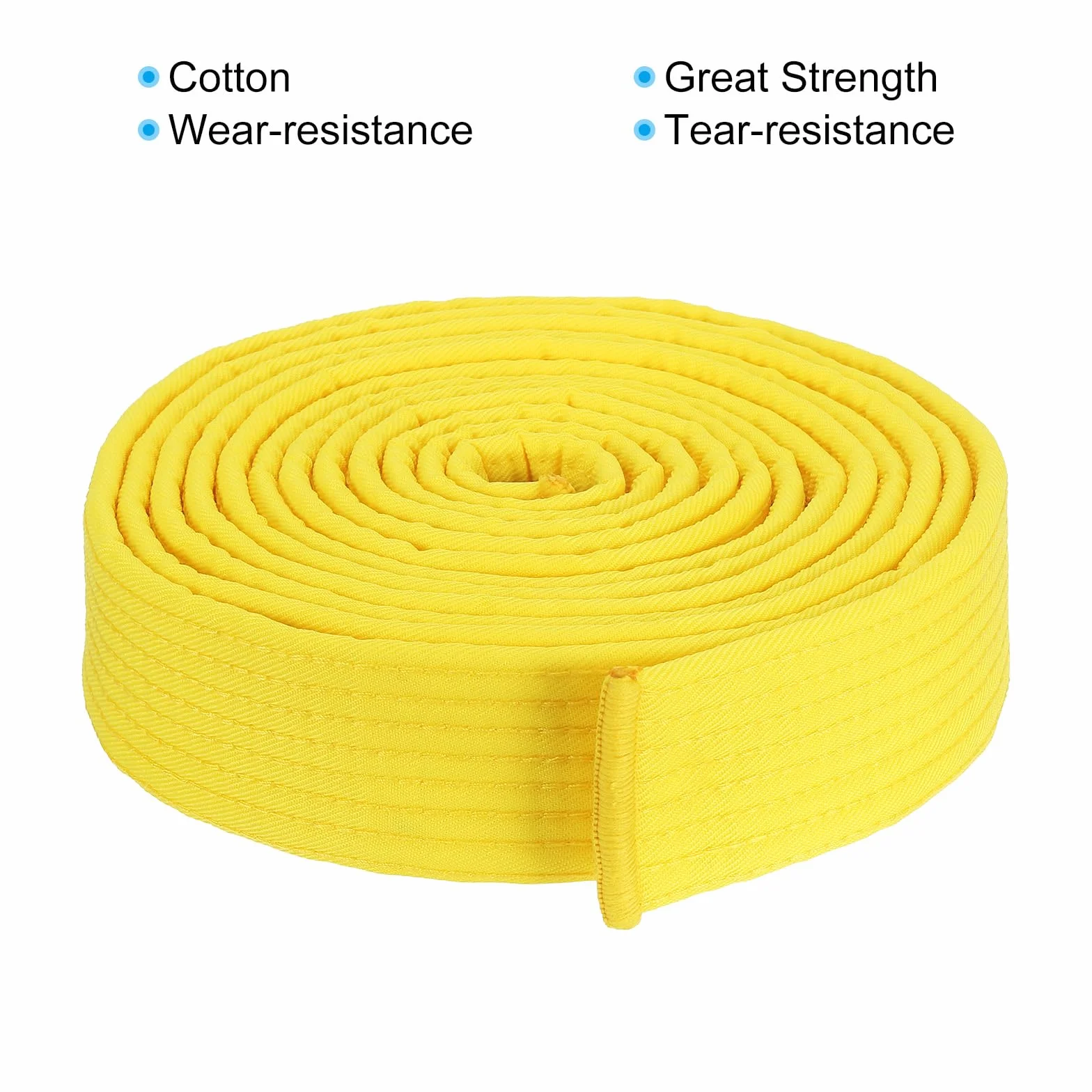PATIKIL Cintura di Rango Colorata Taekwondo 1,6" x11,8 Piedi 3,6m, Cintura da Karate Judo Arti Marziali in Cotone per Insegnamento Allenatore, Giallo