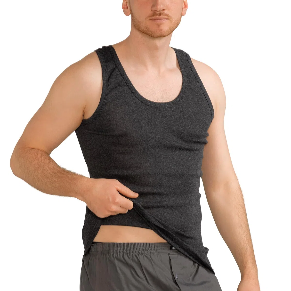 MT Confezione da 6 canottiere da uomo in cotone Classic – a costine sottili o doppie