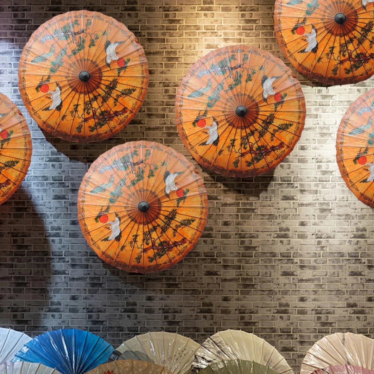 Ombrello giapponese, ombrello di seta in bambù Parasol oliato ombrello di danza classica di arte giapponese per feste di nozze costumi di fotografia Decorazione cosplay e altri eventi per la casa