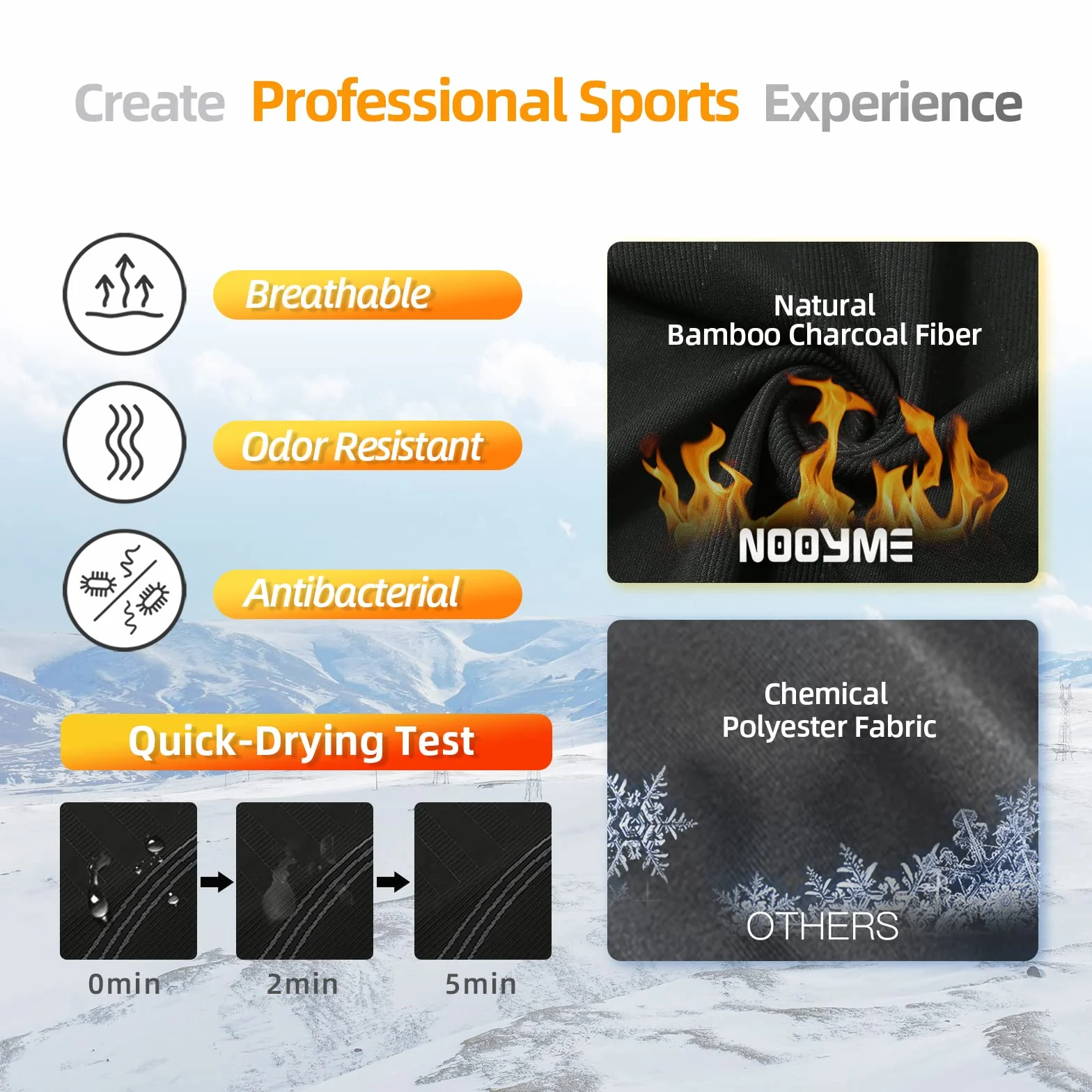 NOOYME Calzamaglia Termica Uomo Pantaloni Termici Uomo Traspirante Asciugatura Rapida Leggins Uomo Pantaloni Compressione Uomo per Sci Ciclismo Corsa Allenamento