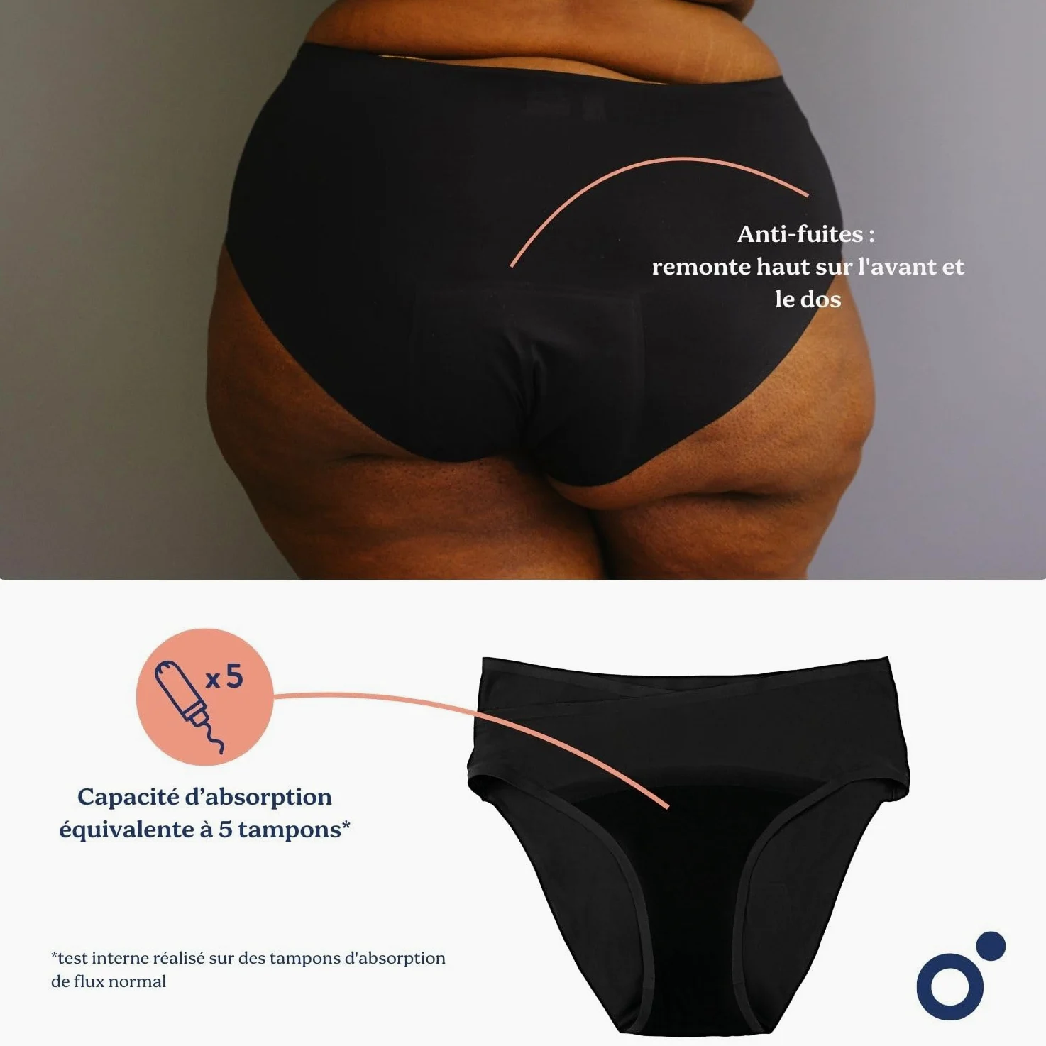 doomoo Mutandine Post-Partum e mestruali Flowly - L/XL/XXL - Nero
