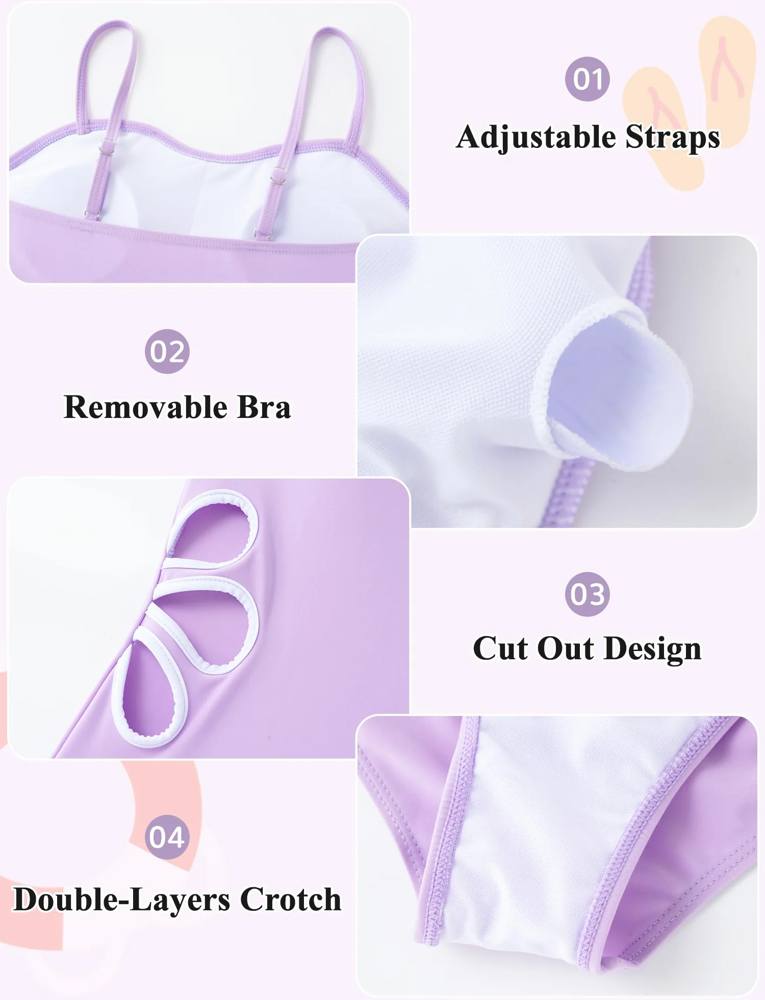 SEAUR Costume da bagno da bambina con gonna a rete, set di costumi da bagno per bambini, 7-16 anni