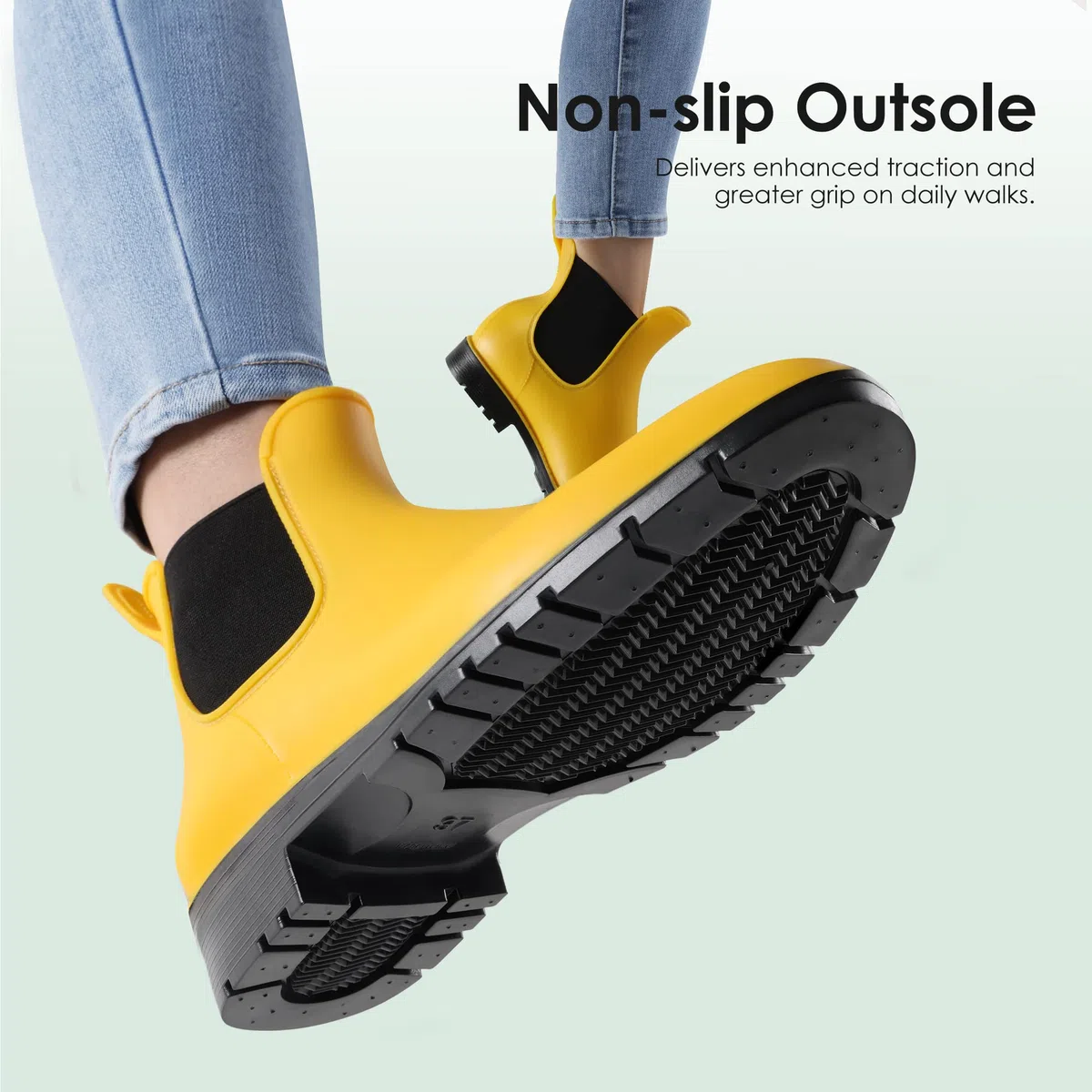 DREAM PAIRS Stivali da Pioggia Donna Chelsea Wellington Rain boots Impermeabili Stivaletti Elastico Outdoor Ankle Boot