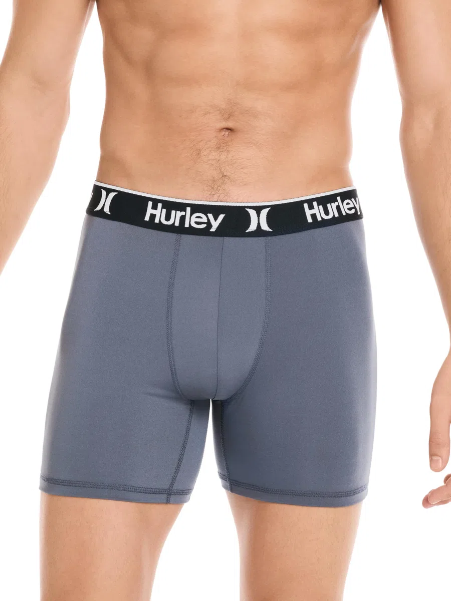 Hurley Men's Standard 5 Pack Stretch Boxer Briefs, Obsidian Combo