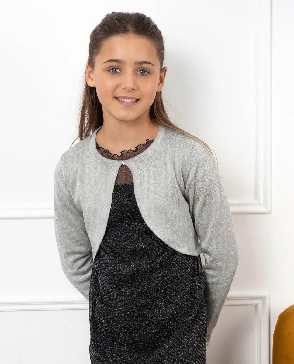 Bolerose Ragazze Manica Lunga Scintillante Bolero Bambini Caridgan