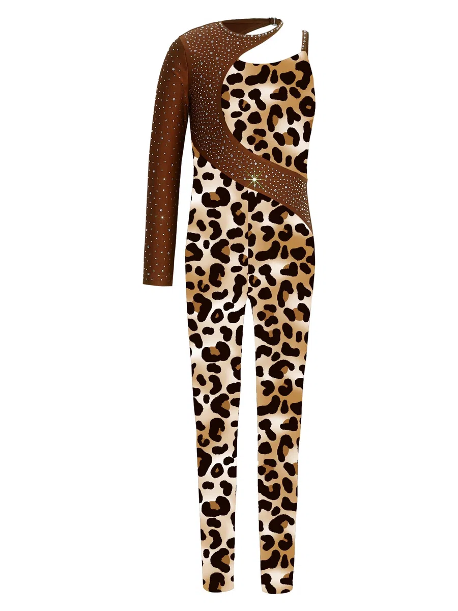 Tuta Intera da Ginnastica Artistica Bambina Body Danza Classica Moterna Monospalla Leotards Body da Pattinaggio Artistico Bodysuit Tutina Elegante