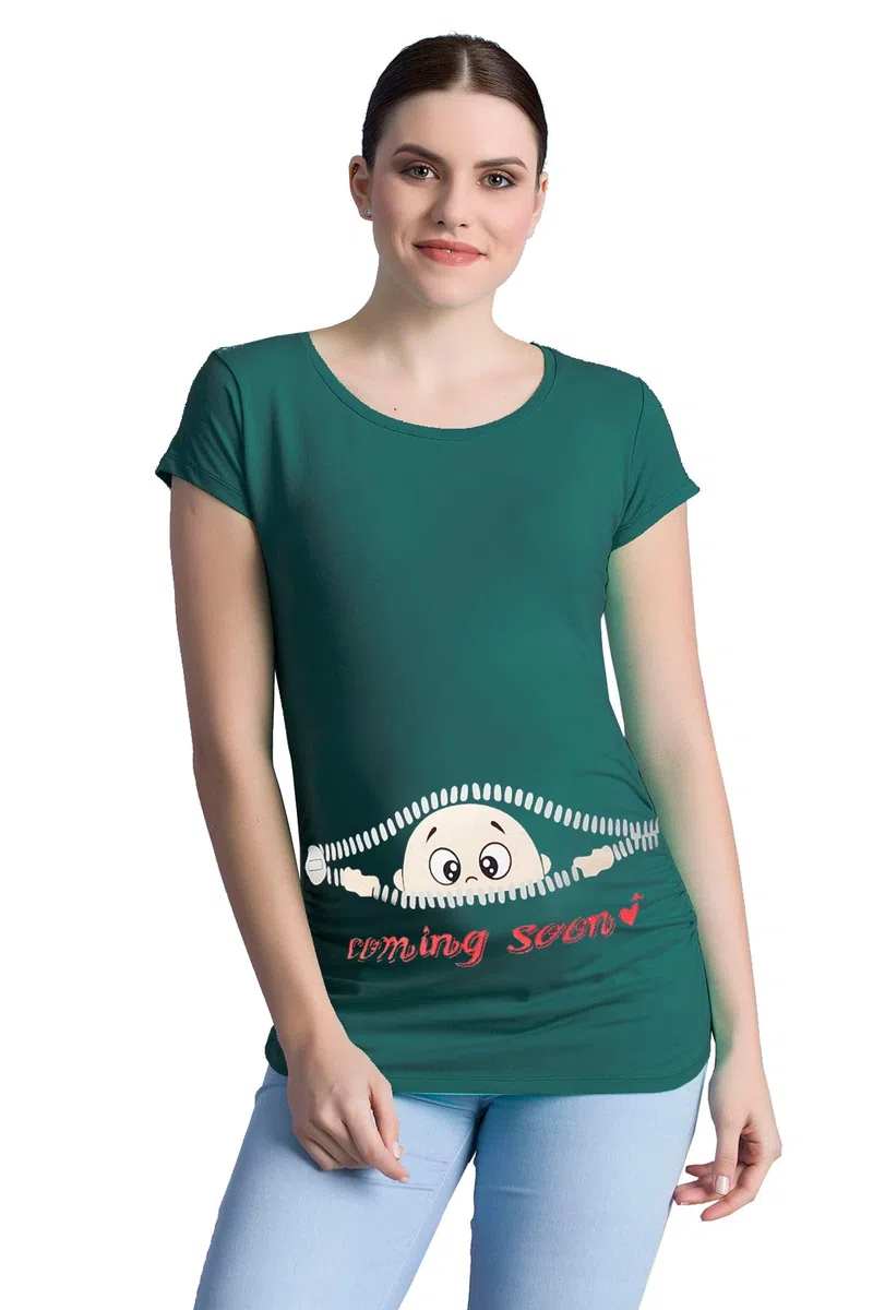 M.M.C. Coming Soon - Premaman Abbigliamento Donna Magliette Premaman T-Shirt Divertente Gravidanza - Maniche Corte maternità